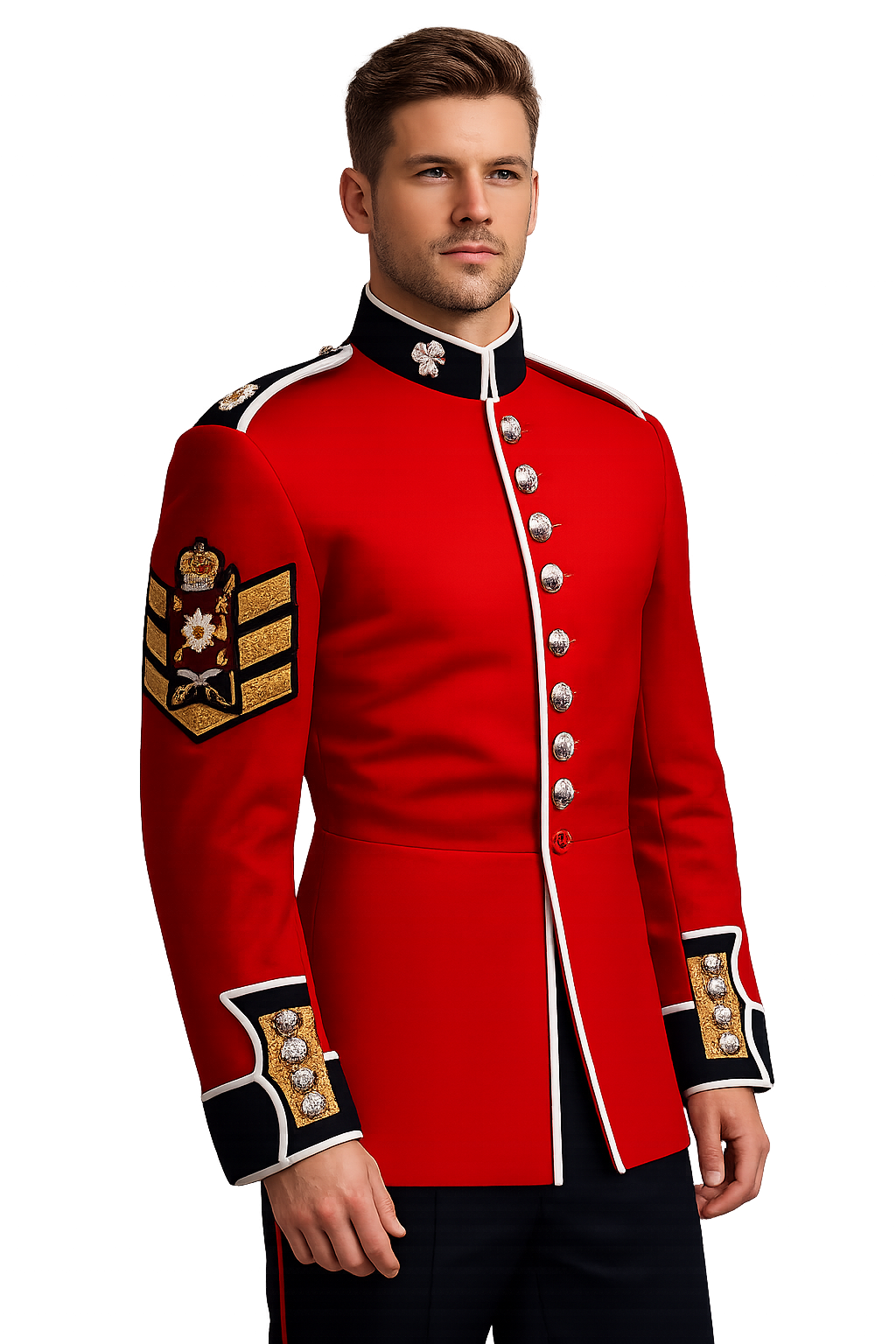 Irish Guards Ceremonial Red Tunic British Army Colour Sergeant Insignia 42"