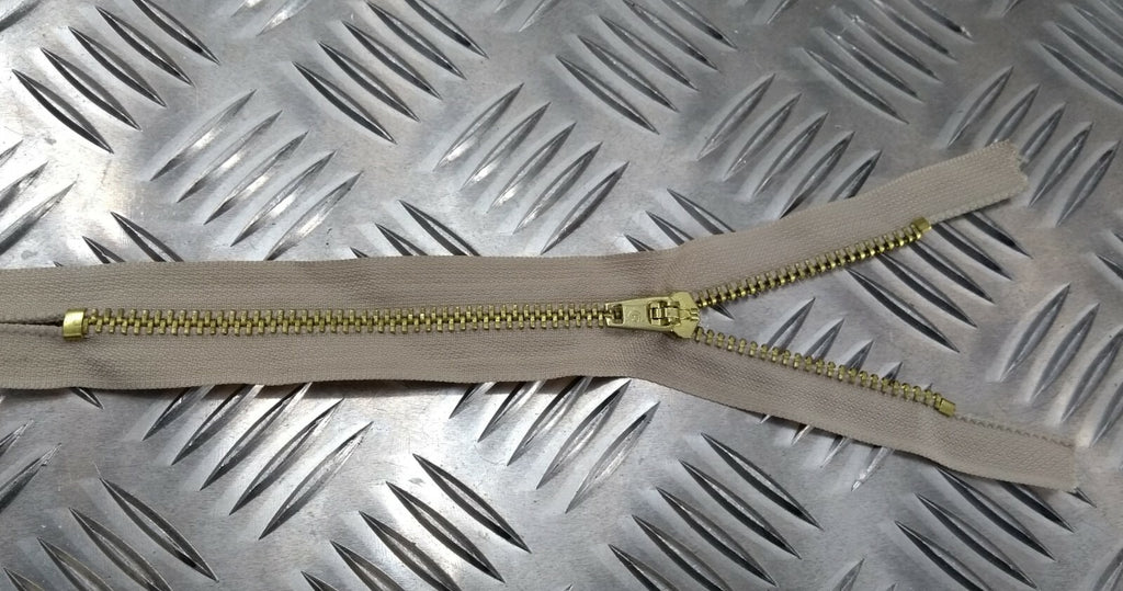 Genuine British Issue 19.5cm Closed End Metal Zip Zipper Beige ZPM205