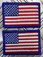 US / American USA Flag Shoulder Sew-on x 2- NEW