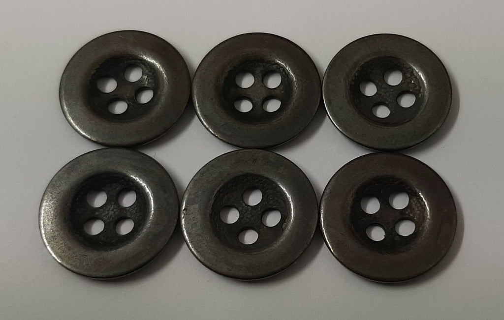 Vintage Metal Buttons 4 Hole Raw Metal 26L Diameter For Suspenders X6 ASBT300