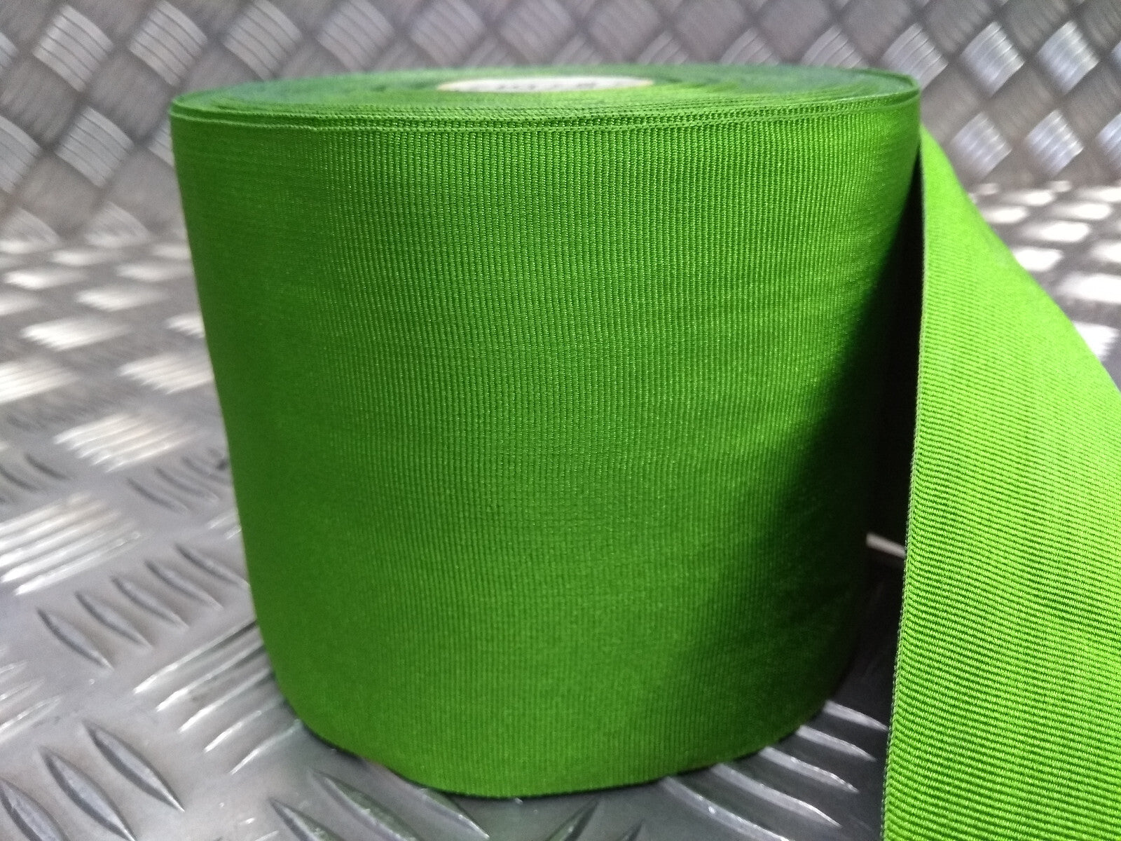 Vintage Green 10cm / 4" Wide Striped Grosgrain Ribbon British Made