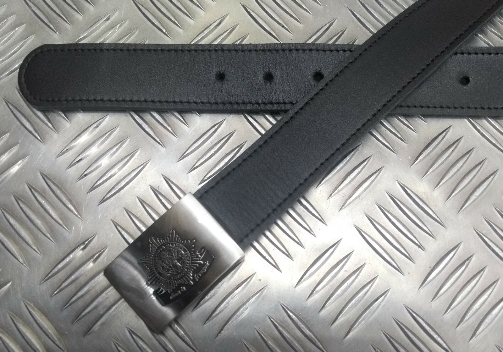 Fire Leather with Chrom Emblem Buckle Belt One Size - NEW