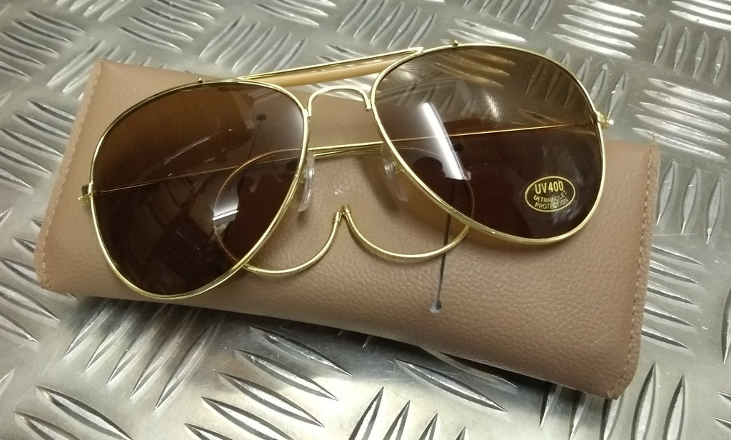 Top Gun Retro Style Aviators / Pilots Sun Glasses 3 Lens Options UV 400 Spec