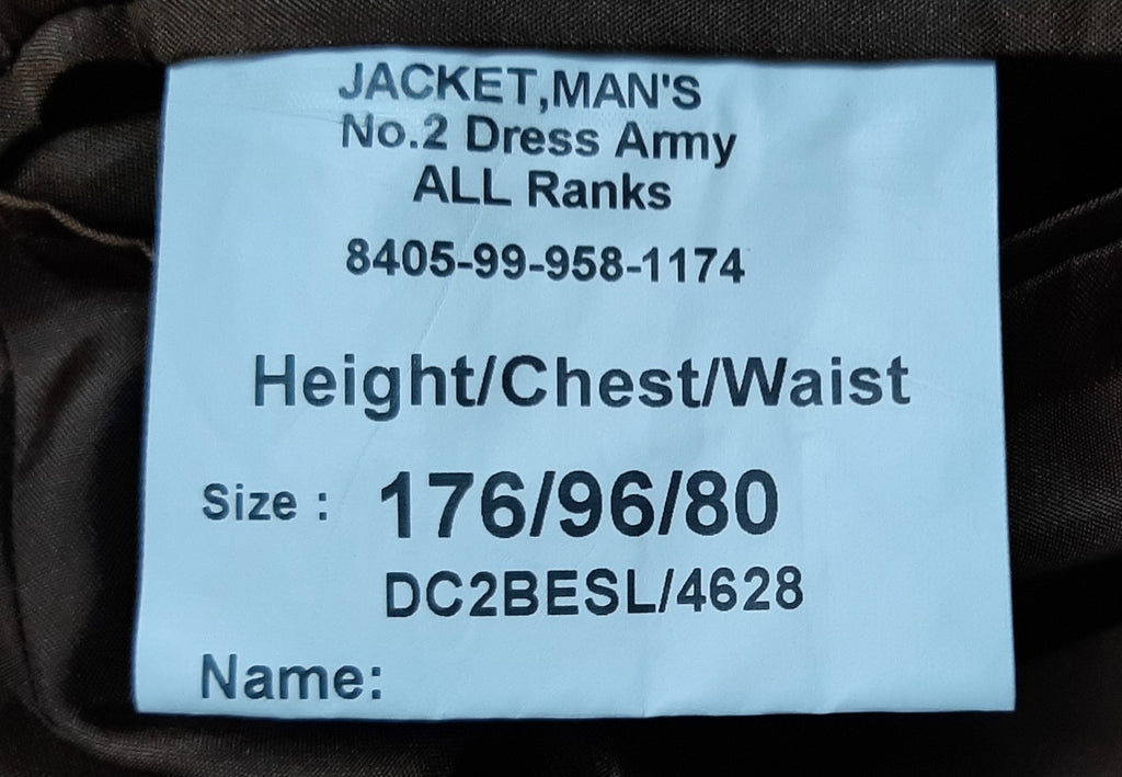 No2 Captain Rank FAD Uniform British Army Royal Irish Rangers Jacket 176/96cm