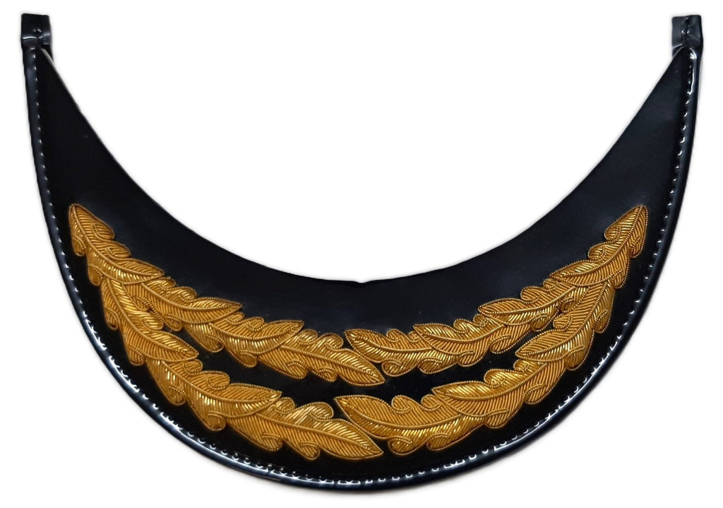 General Officer Peak British Oak Leaf Gold Wire Sprig Dress Hat Visor