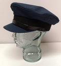 Plain Blue Cloth Peaked Hat with Chinstrap Size 55cm Hobson & Sons London