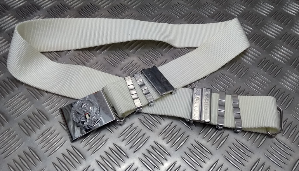 Abu Dhabi Belt White Nylon With Buckle For Ceremonial & Parade Duties