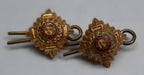 Army Rank Pips Gold with Coloured Tops 1/2 Inch British Officers Insignia Qty 2