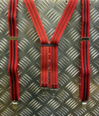 Retro Vintage Unisex Slim Clip-On Elastic Braces Suspenders Adjustable Black Red