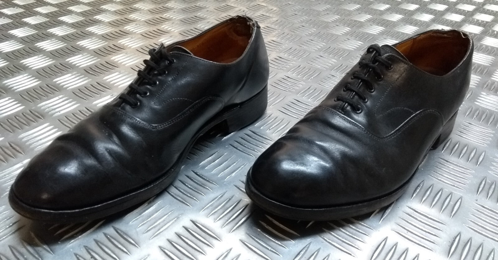 Naval Oxford Shoe British Navy Officers Dress Uniform Without Toe Cap UK 7L