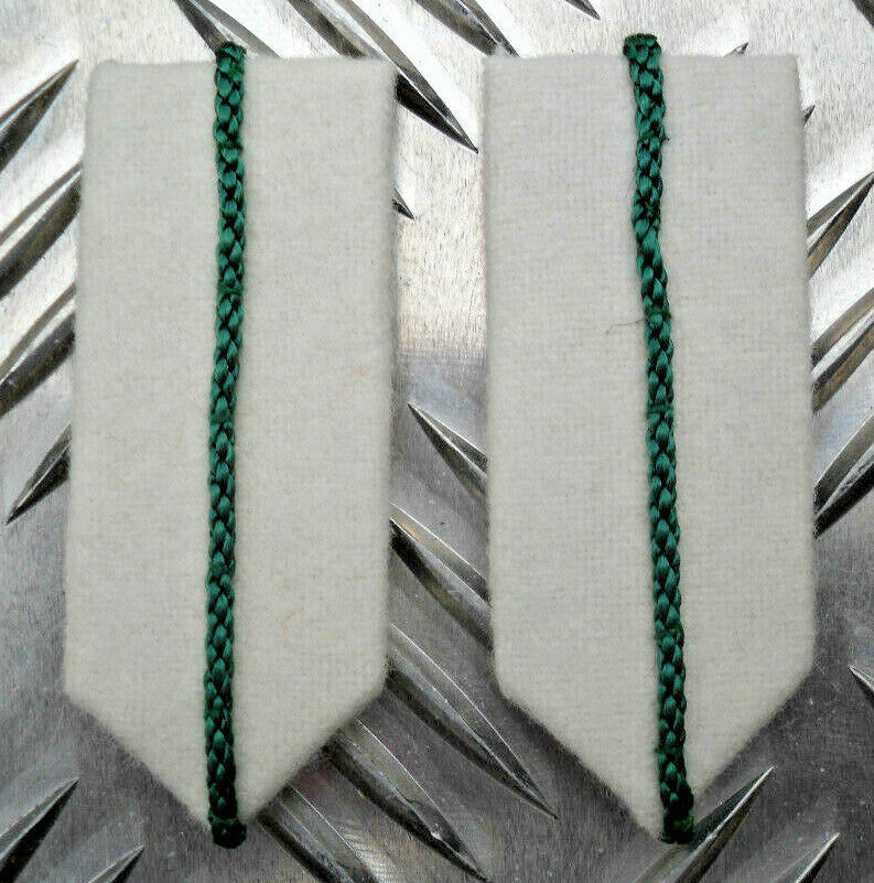 British Army / RAF Royal Air Force Officer Cadets Gorget Patch GREEN on WHITE - NEW