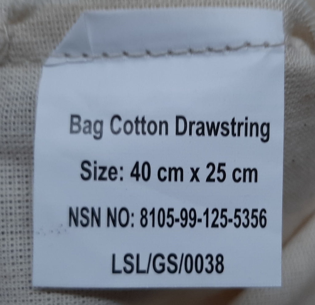 Cotton Drawstring Bags 40cm x 25cm British Army Multi Purpose Linen Pouch x5
