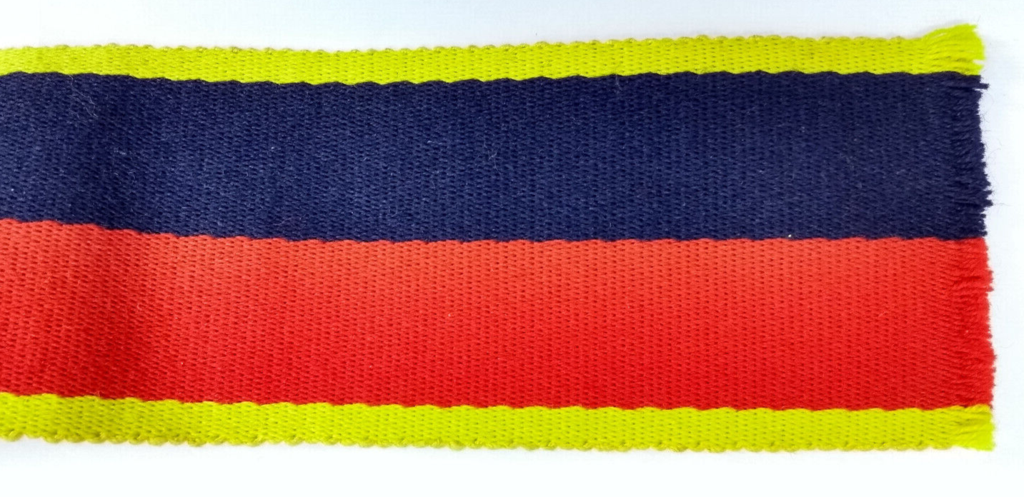 Yellow Blue Red 75mm Stable Belt Material Genuine British Made Unkown Regiment