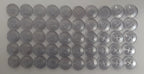 100 Vintage Buttons 4 Hole For Dress Shirts Pearlesque Cool Blue 12.6mm NOS