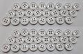 White Small Buttons for Braces British 4 Hole Pattern 14.5mm Set of 48
