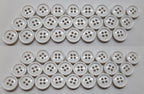 White Small Buttons for Braces British 4 Hole Pattern 14.5mm Set of 48