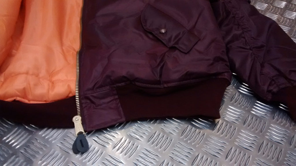 MA1 US Military Style Bomber Jacket Maroon - NEW