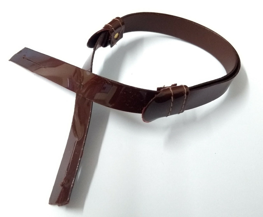 Genuine Issue Hi Sheen Brown 3/8" Dress Hat Adjustable Chinstrap X2 CS6
