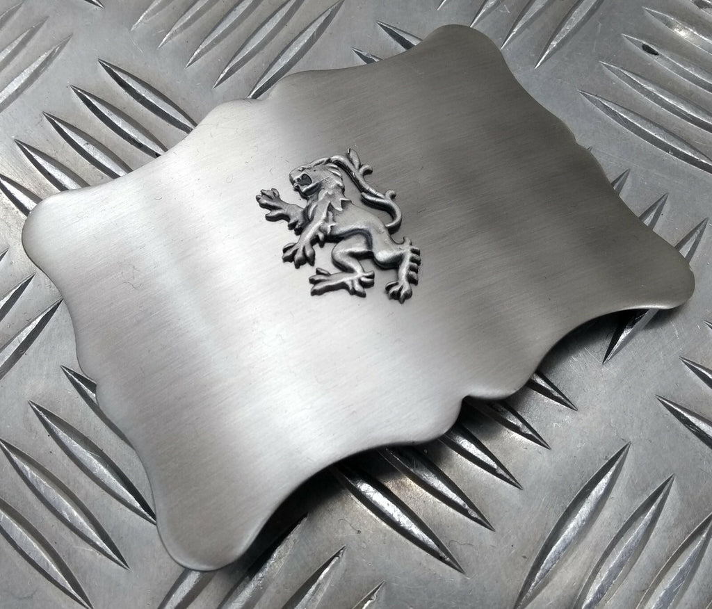 RRS Buckle Lion Insignia Large Parade Subdued Chrome Buckle British Army Style