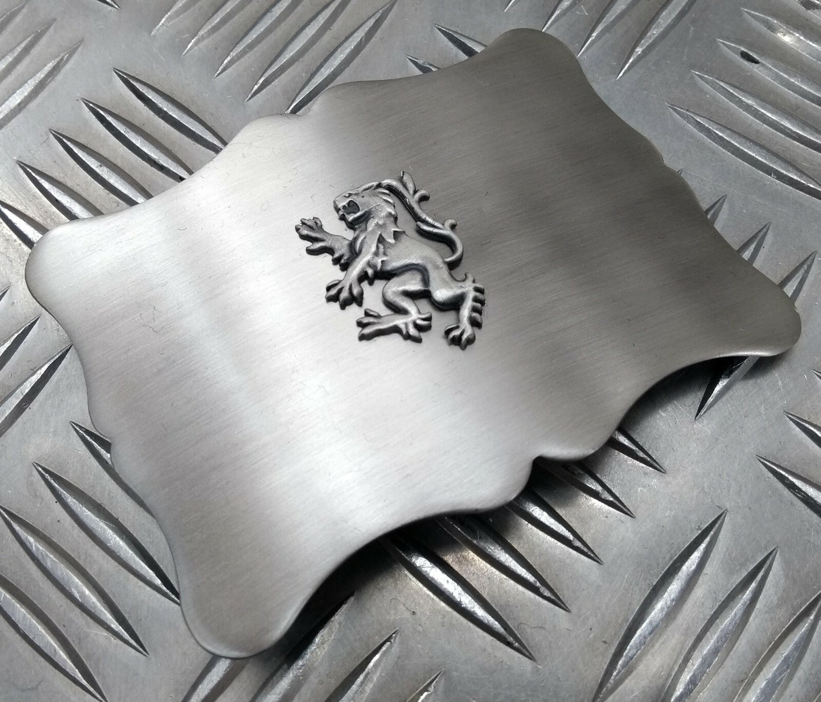 RRS Buckle Lion Insignia Large Parade Subdued Chrome Buckle British Army Style