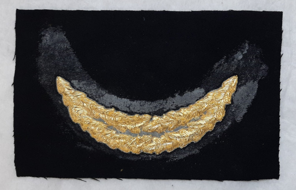 General Officer British Oakleaf Gold Mylar 2 Row Sprig Uncut on Cloth
