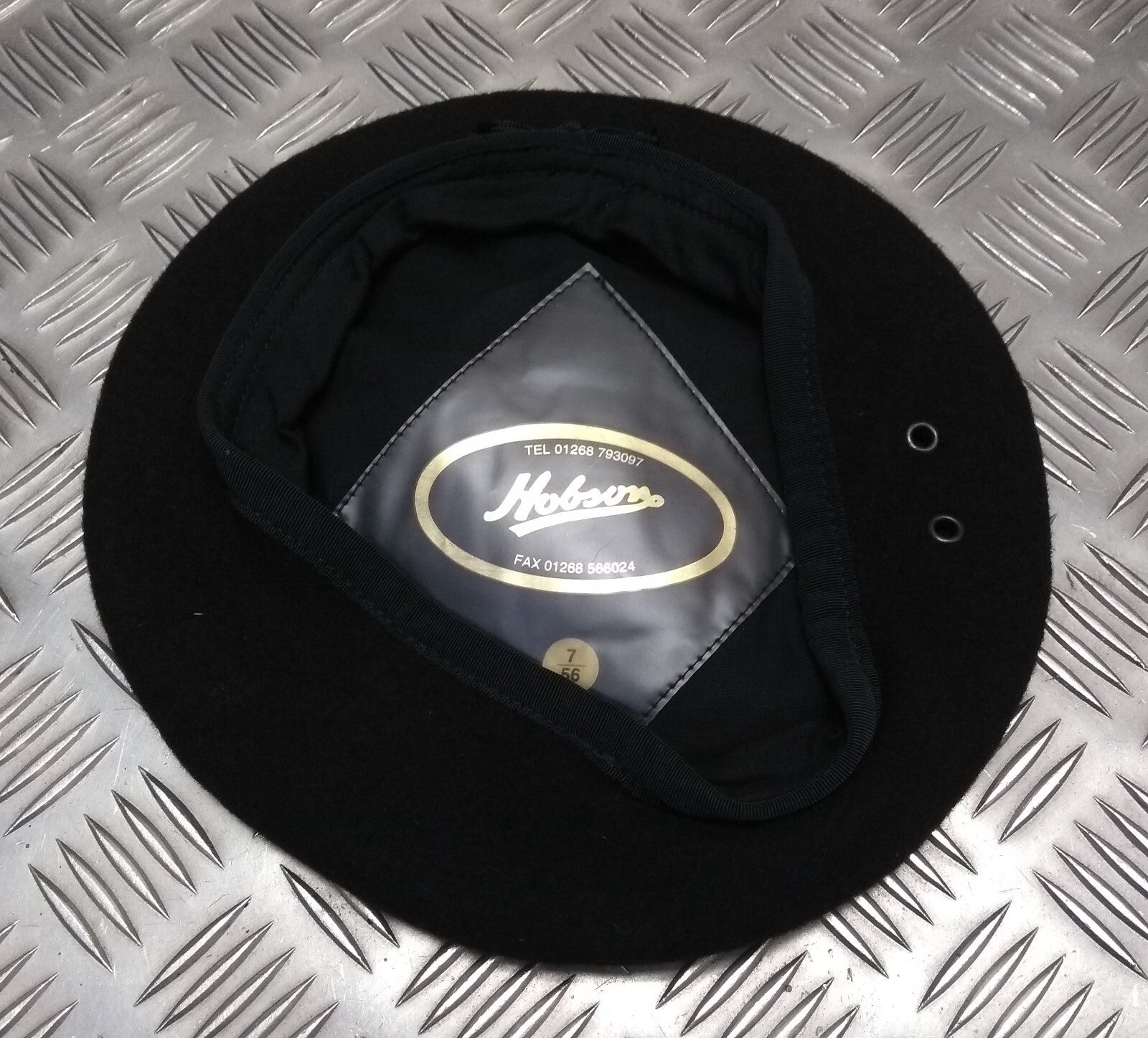 Black Beret Wool Genuine Hobson of London Manufactures Sample 7 56cm