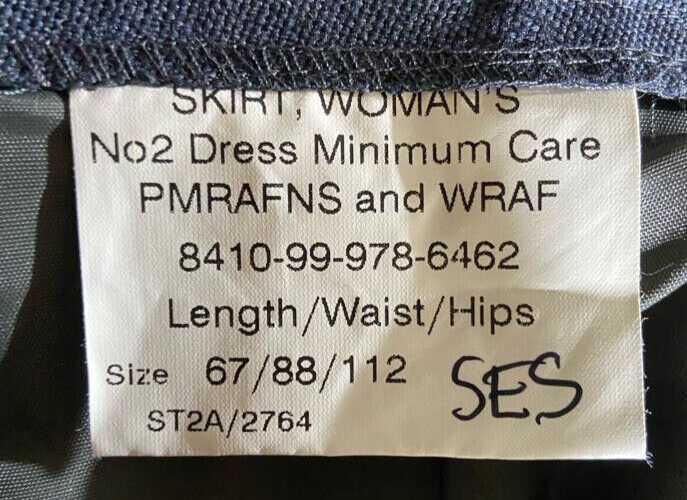 WRAF Skirt No2 Issue PMRAFNS Dress Skirt Royal Air Force Number 2 - Waist 88cms