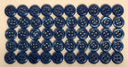 50 Vintage Buttons 4 Hole Shirt / Shank Anchors Pearlesque Blue 10.2mm NOS
