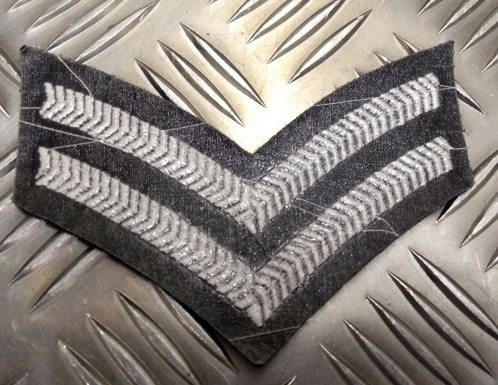 Old PTN British RAF Royal Air Force Corporal 2 Chevrons Arm Patch / Badge White Stripe
