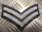 Old PTN British RAF Royal Air Force Corporal 2 Chevrons Arm Patch / Badge White Stripe