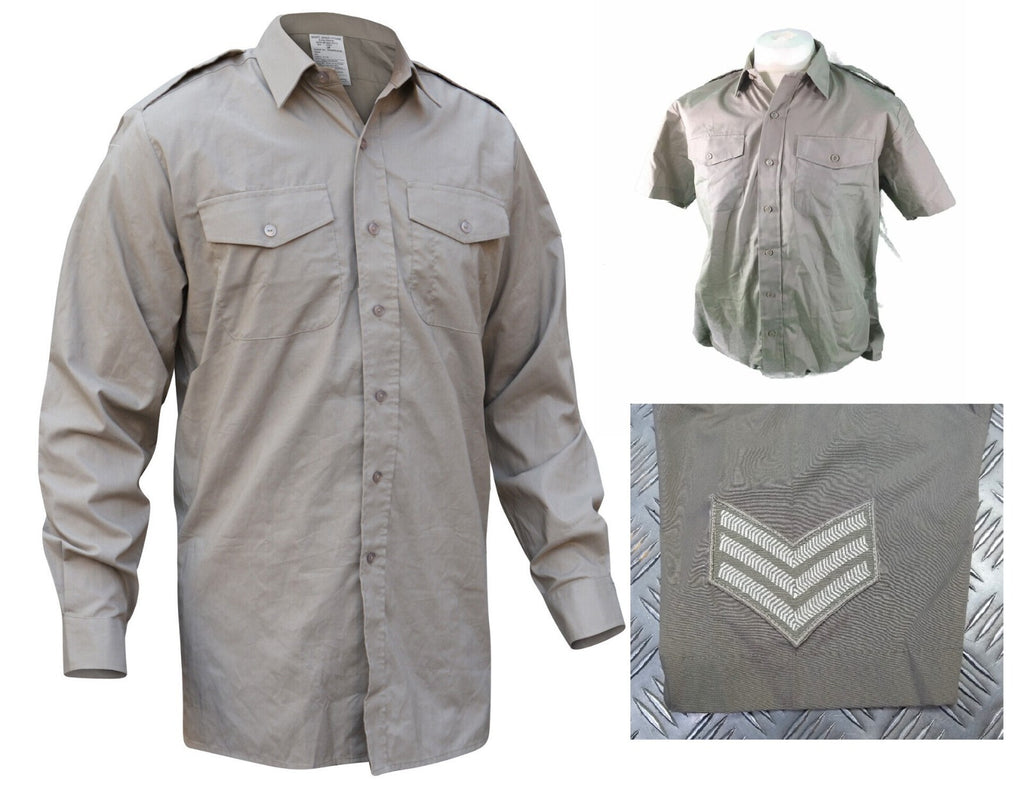 Stone Army Shirt Long or Short Sleeve British Army With Rank Insignia Present