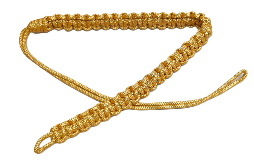 Gold Lanyard 3 Ply Pleated Ceremonial and Parade British Made NEW