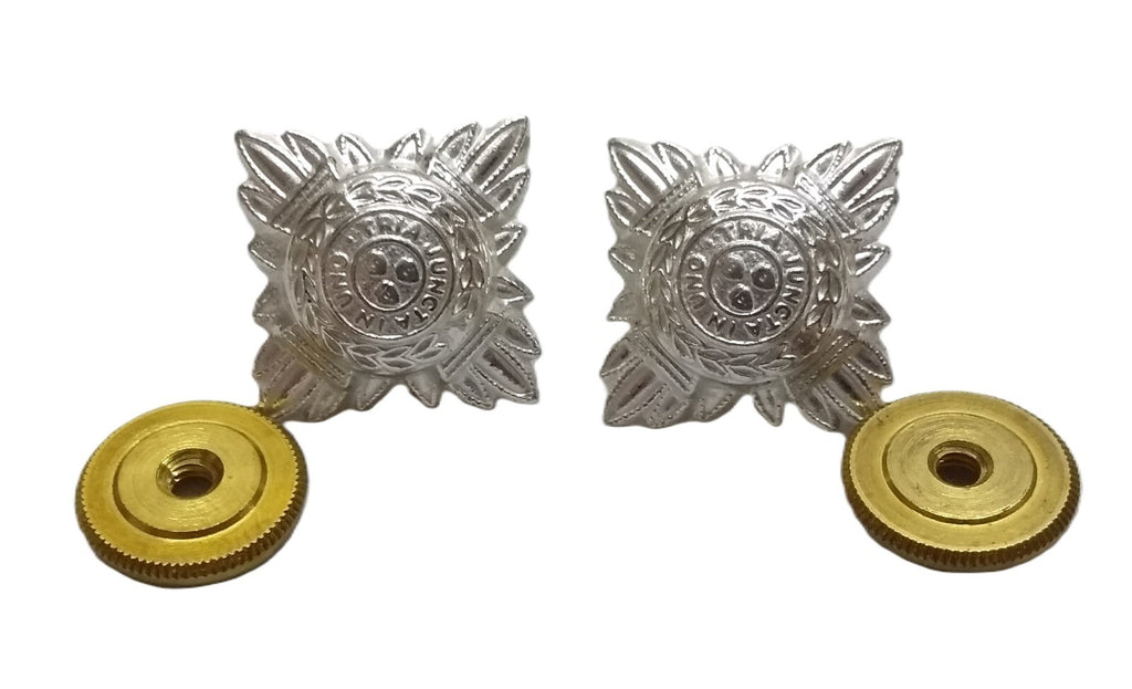 Shoulder Pips 5/8" Silver OFCs Bath Stars Screw Post x 2 NEW