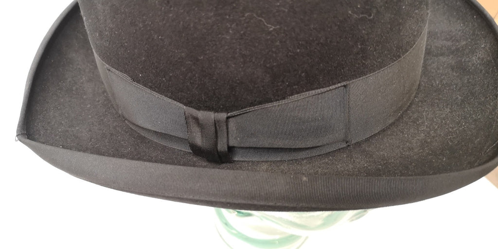 Black Homburg Churchill style Hat by Battesby (Diplomat) Size 58cm UK 7 1/4
