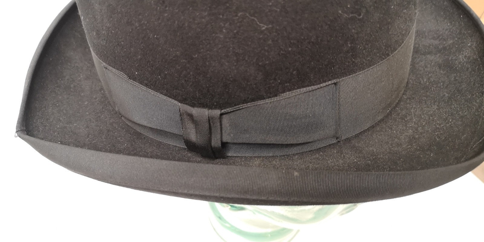 Black Homburg Churchill style Hat by Battesby (Diplomat) Size 58cm UK 7 1/4