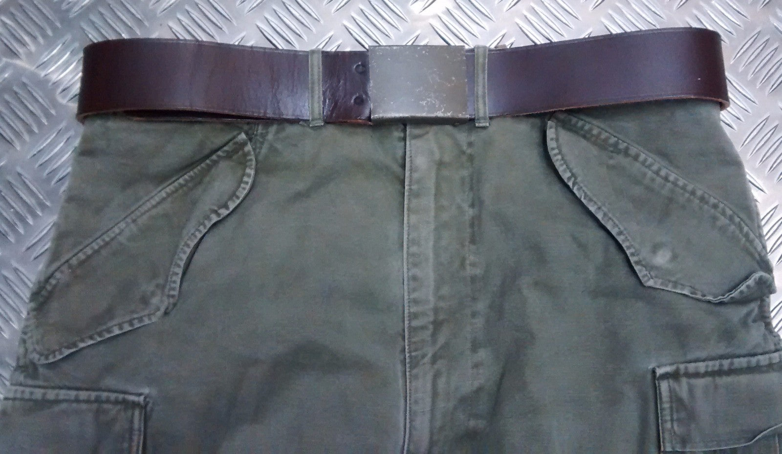 Genuine Vintage Eastern Block Brown Leather Trousers Belt- All Sizes