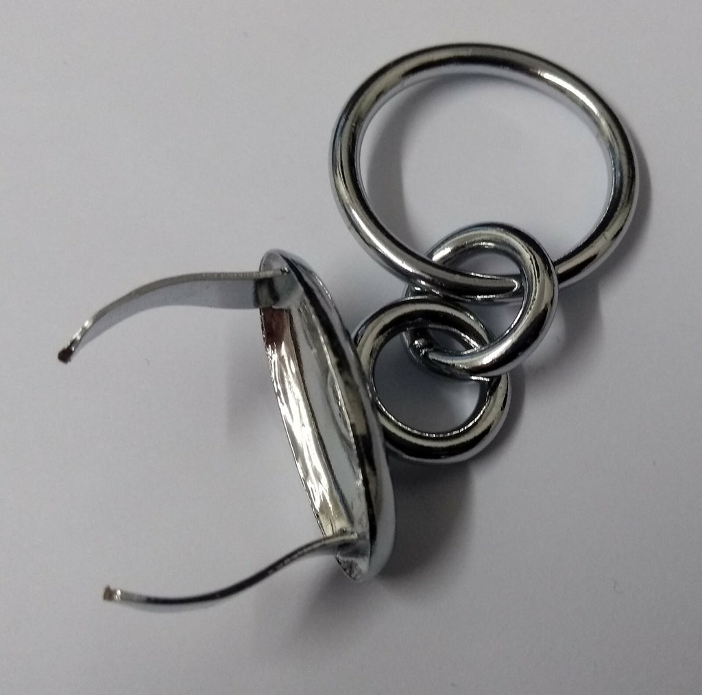 1" Chrome Cross Belt Pouch Double Ring Almond End STD47