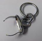 1" Chrome Cross Belt Pouch Double Ring Almond End STD47