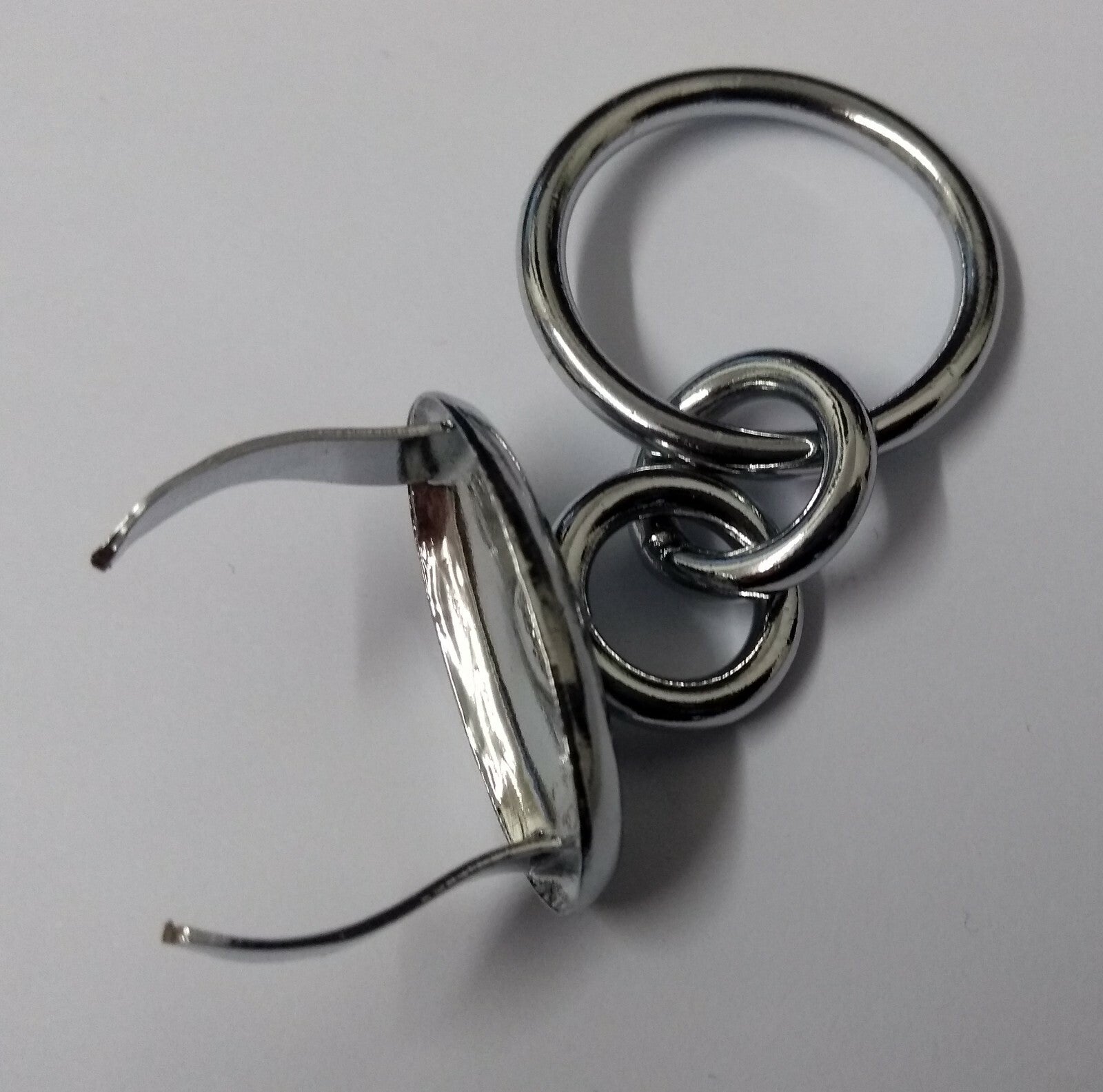 1" Chrome Cross Belt Pouch Double Ring Almond End STD47