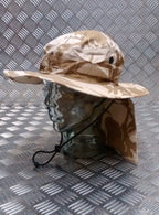 Genuine British Army DDP Boonie / Bush Hat Desert CAMO With Flap - NEW 53cm