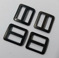 Subdued 3/8" Buckle Small Black Metal Strap Sliders Adjuster Stays 2 Pairs