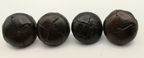 Royal Scots Leather Buttons Offc. Dark Brown Dome 38L x4