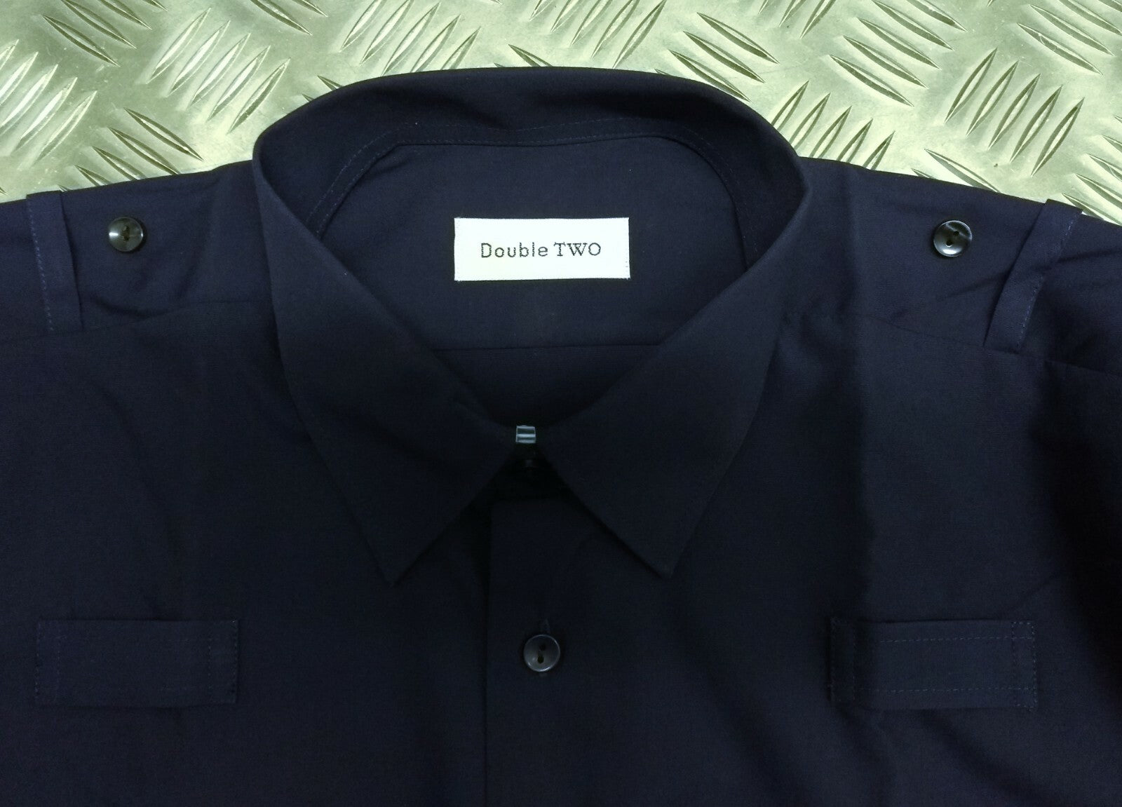 Blue Shirt Long Sleeve Double Two Brand Working Dress Navy Blue NEW