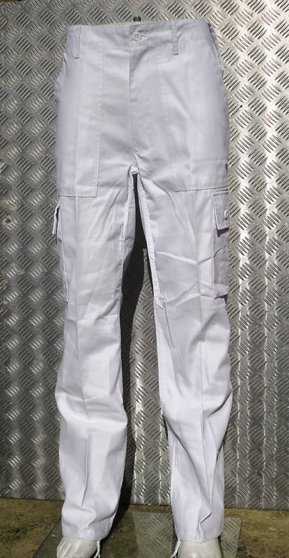 White Military Style Combat Cargo / Utility / Field Trousers Size 22"-26" - NEW