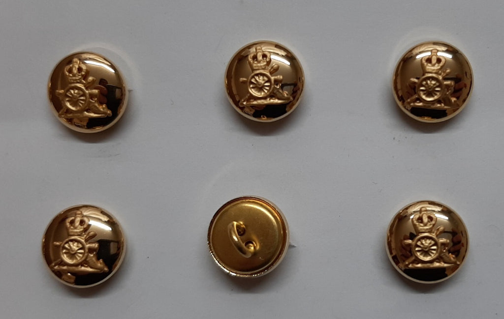 Royal Artillery Buttons 22L Small British Army Mounted R.A Cannon Insignia