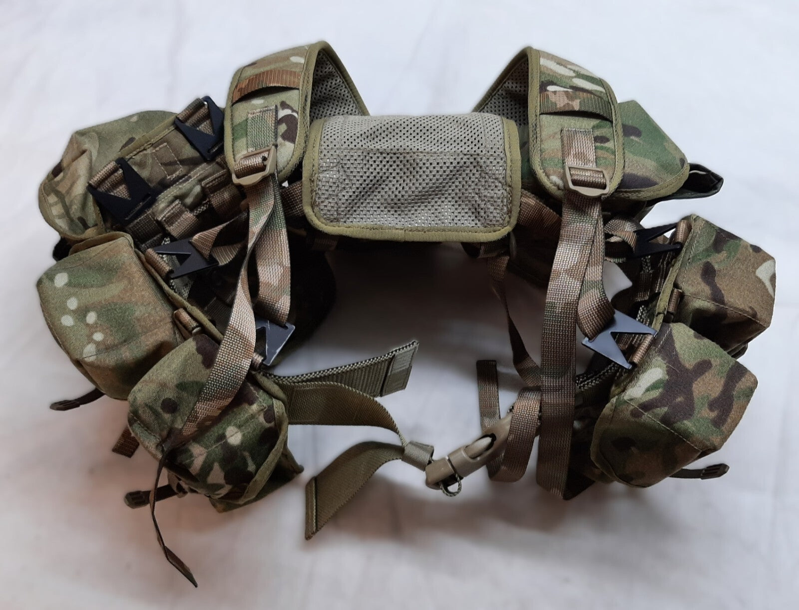 Airborne Army Webbing British Assault Camo Belt Yoke & Assorted Pouches (5)