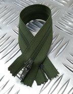 Genuine British YKK 19.5cm Closed End Army Green Zip / Zipper Zpm203