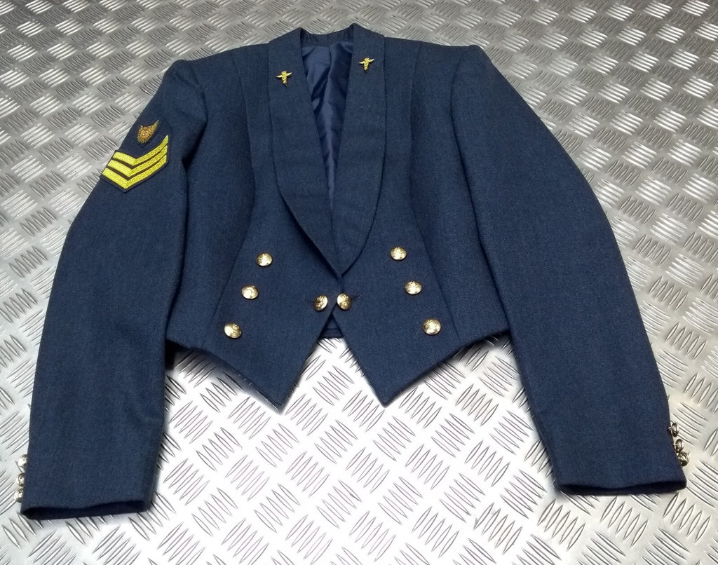 WRAF / RAF Royal Air Force No5 Mess Jacket Air Force Blue Grey Womans with 3 Bar Chevron Patch Michael Jay
