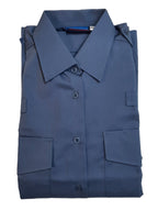 Woman's Working Shirt With Radio Loops Blue Grey & Ladyies Shirt NEW