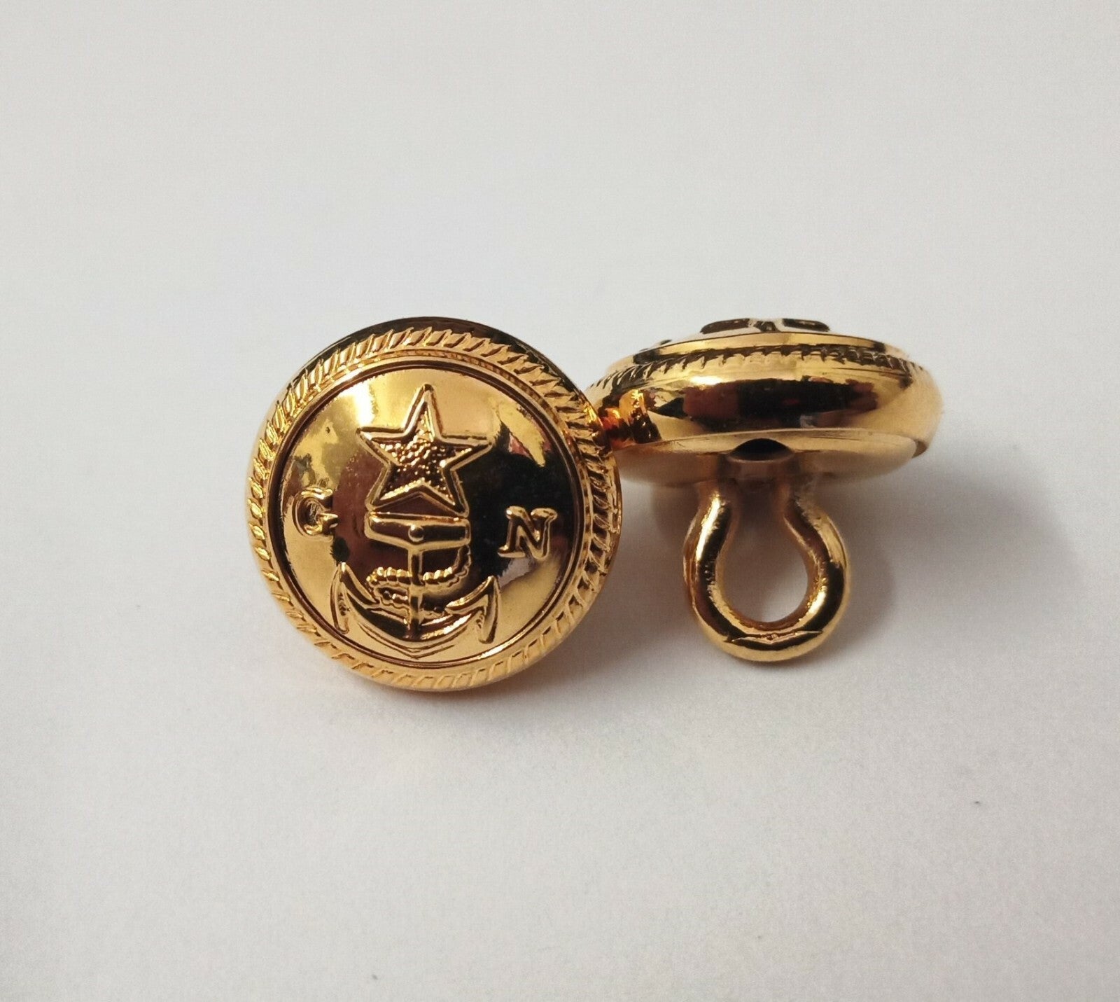 Genuine Issue X6 Navy GN Insignia Gold Ring Back Naval Buttons